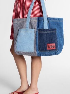 Lee Patchwork Denim Tote Bag Kacey Musgraves Large Bag NWT